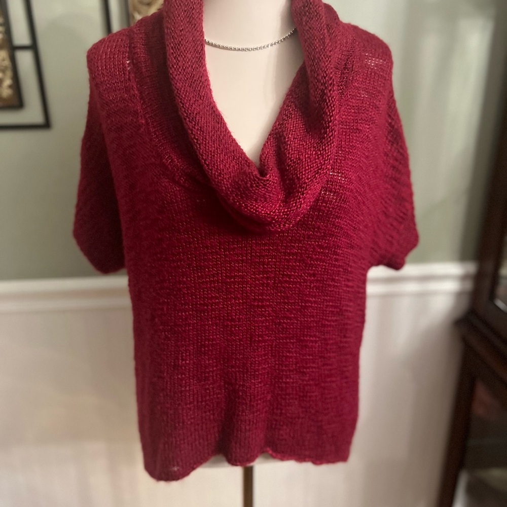 Grace Elements Deep Red Knit Top